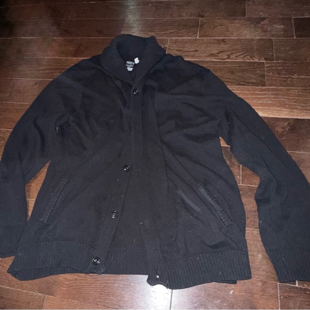 Elegant Black Women's Cardigan Sweater100% Cotton